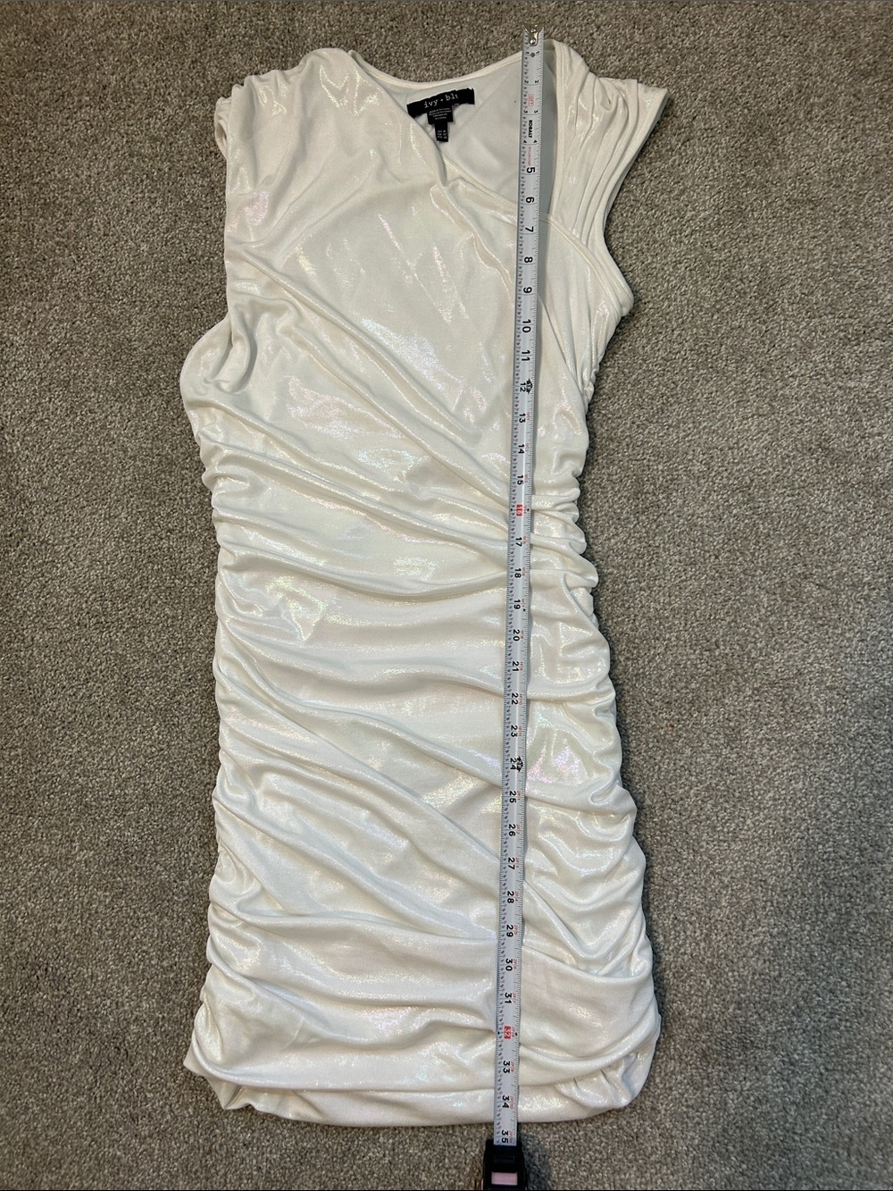 Ivy & Blu- Asymmetrical Rouched Bodycon Mini Dress- nwt